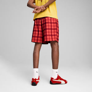 ROAD TO UNITY Men's Relaxed 6" Woven Shorts, Red Fire-AOP, extralarge
